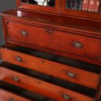 Buro-Bookcase schrijfklep met groen leer ingelegd mahonie c, Antiek en Kunst, Antiek | Meubels | Kasten, Ophalen of Verzenden