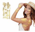 Gouden Nep Tattoos Bloemen, Verzenden, Nieuw