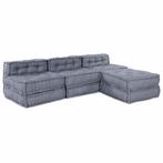 vidaXL Modulaire bank 4 pcs Grijs 70 x 70 x 56 cm Stof, Huis en Inrichting, Woonaccessoires | Kussens, Verzenden, Nieuw, Grijs