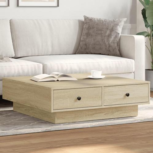 vidaXL Salontafel 90x90x28 cm spaanplaat sonoma eikenkleurig, Huis en Inrichting, Tafels | Salontafels, 50 tot 100 cm, Nieuw, Overige houtsoorten