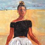 Anke Brokstra (1940-2021) - Meisje aan het strand, Antiek en Kunst