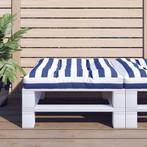 vidaXL Palletkussen gestreept 80x80x12 cm stof blauw en wit, Huis en Inrichting, Woonaccessoires | Kussens, Verzenden, Nieuw