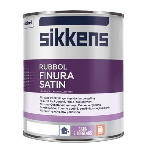 Sikkens Rubbol Finura Satin - Alle kleuren leverbaar - 1..., Doe-het-zelf en Verbouw, Verf, Beits en Lak, Lak, Overige kleuren