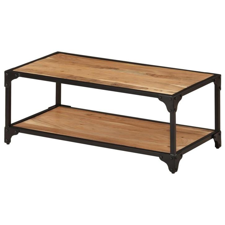 vidaXL Salontafel 90x45x35 cm massief acaciahout, Huis en Inrichting, Tafels | Salontafels, 50 tot 100 cm, Nieuw, Overige houtsoorten