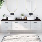 vidaXL Wastafelblad 220x50x(2-4) cm behandeld massief hout, Huis en Inrichting, Keuken | Keukenelementen, Verzenden, Nieuw, Grijs