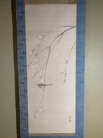 Diagram van een klein vogeltje en een treurkersbloesem -, Antiek en Kunst