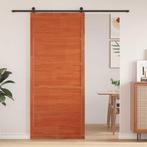 vidaXL Schuifdeur Wasbruin 90 x 208 cm Massief grenenhout, Doe-het-zelf en Verbouw, Deuren en Horren, Verzenden, Nieuw