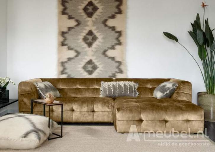 Loungebank Castricum - loungebanken - Bruin, Huis en Inrichting, Banken | Sofa's en Chaises Longues, Nieuw, Stof