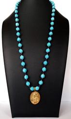Howliet turquoise & lapis lazuli - ketting – medaille van de