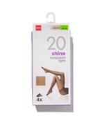 HEMA 4-pak pantys glans transparant 20 denier poeder, Kleding | Dames, Leggings, Maillots en Panty's, Verzenden, Nieuw