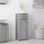 vidaXL Badkamerkast 32x34x90 cm bewerkt hout grijs sonoma, Huis en Inrichting, Kasten | Overige, Verzenden, Nieuw
