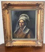Belgische school (XIX) - Antiek portret Vlaamse vrouw met, Antiek en Kunst