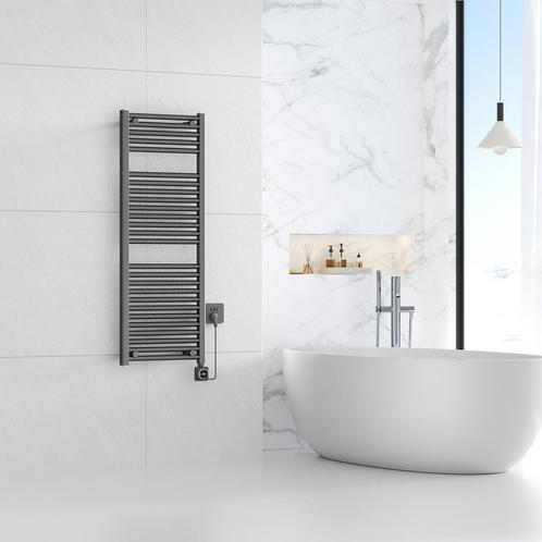 Smart WIFI elektrische handdoekradiator Gunmetal  (700 Wat, Doe-het-zelf en Verbouw, Verwarming en Radiatoren, Ophalen of Verzenden