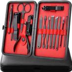 Soulima - 15-Delige Luxe Manicure en Pedicure Set - Compleet, Zwart, Nieuw, Ophalen of Verzenden, Handen en Nagels