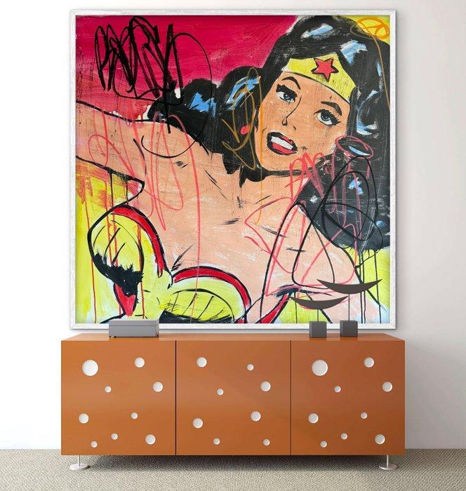Freda People - Wonder Woman XL, Antiek en Kunst, Kunst | Schilderijen | Modern