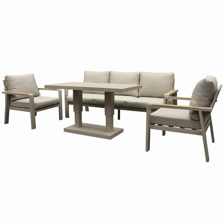 Lola stoel bank dining loungeset 4 delig verstelbare tafel, Tuin en Terras, Tuinsets en Loungesets, Nieuw, Aluminium, Ophalen of Verzenden