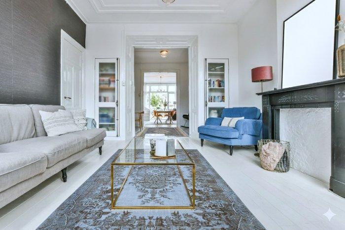 Blauwgrijs vintage - Vloerkleed - 280 cm - 175 cm -, Antiek en Kunst, Curiosa en Brocante