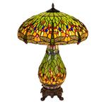 Tiffany tafellamp met verlichte voet – libelle in, Verzenden, Nieuw