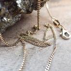 Gouden dunne gourmetschakel ketting | 42,5 cm, Ophalen of Verzenden, Gebruikt, Overige kleuren, Goud