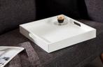 Design bijzettafel CIANO 40cm wit chroom dienbladtafel -, Huis en Inrichting, Tafels | Sidetables, Nieuw, Ophalen of Verzenden
