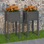vidaXL Plantenbakken 2 st 40x40x81 cm massief grenenhout, Verzenden, Minder dan 60 cm, Nieuw, 60 cm of meer