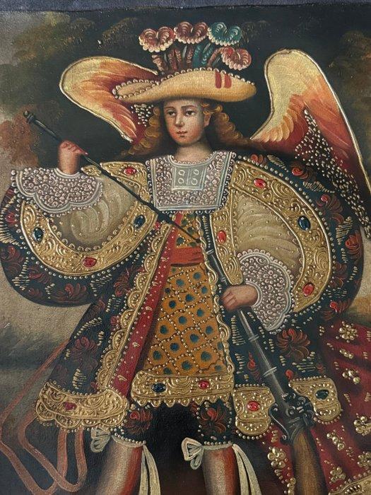 Cuzco Perú School (XX) - Archangel St Miguel Charging an, Antiek en Kunst, Kunst | Schilderijen | Klassiek