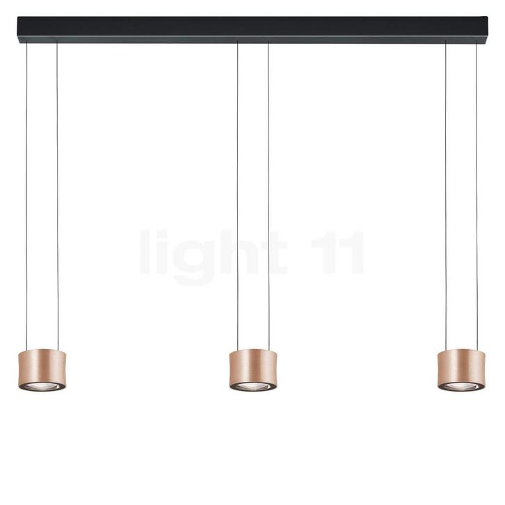 Bankamp Impulse Hanglamp LED 3-lichts, rozegoud (Hanglampen), Huis en Inrichting, Lampen | Hanglampen, Nieuw, Verzenden