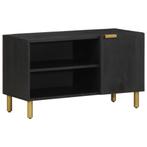 vidaXL Tv-meubel 80x33x46 cm bewerkt hout zwart, Huis en Inrichting, Verzenden, Nieuw