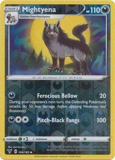Mightyena 104/185 reverse holo Vivid Voltage, Hobby en Vrije tijd, Verzamelkaartspellen | Pokémon, Losse kaart, Nieuw, Foil, Ophalen of Verzenden