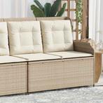 vidaXL Tuinbankje verstelbaar met kussens poly rattan beige, Verzenden, Nieuw, Rotan
