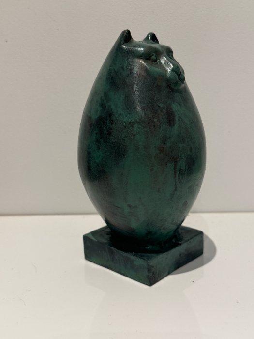 sculptuur, Rzeba Fat cat brzowy - 14 cm - Gepatineerd, Antiek en Kunst, Curiosa en Brocante