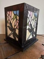 Lamp - Glas-in-lood, lood, Vurenhout - Glas in lood met