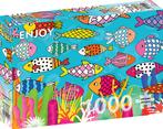 Patterned Fishes Puzzel (1000 stukjes) | Enjoy Puzzle -, Hobby en Vrije tijd, Denksport en Puzzels, Verzenden, Nieuw