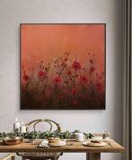 Alla Faber - Crimson Bloom, square 80×80cm