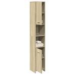 vidaXL Badkamerkast 30x30x183,5 cm spaanplaat sonoma, Huis en Inrichting, Badkamer | Badkamermeubels, Verzenden, Nieuw, 150 tot 200 cm