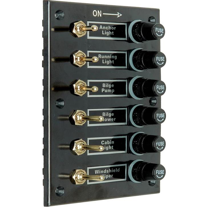Schakelpaneel Boot 12V met 6 Schakelaars 113x160mm, Watersport en Boten, Accessoires en Onderhoud, Ophalen of Verzenden