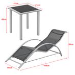 Tuinset Binetto 3-delig loungeset 2 ligbedden met tafel grij, Verzenden, Nieuw