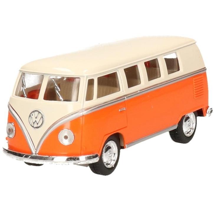 Modelauto Volkswagen T1 oranje/wit 13,5 cm - Modelauto, Hobby en Vrije tijd, Modelauto's | Overige schalen, Verzenden