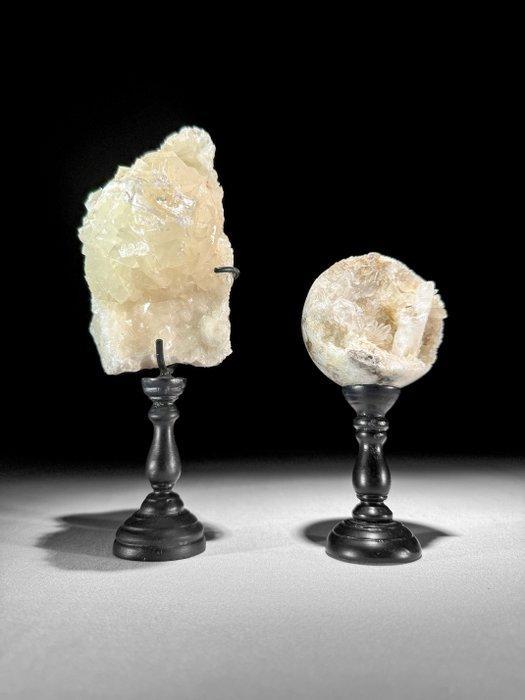 Geen minimumprijs - Prachtig paar Cube Calcile en kwarts, Antiek en Kunst, Kunst | Designobjecten