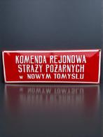 Polen brandweerkazerne bord emaille (25x70cm) - Reclamebord, Antiek en Kunst