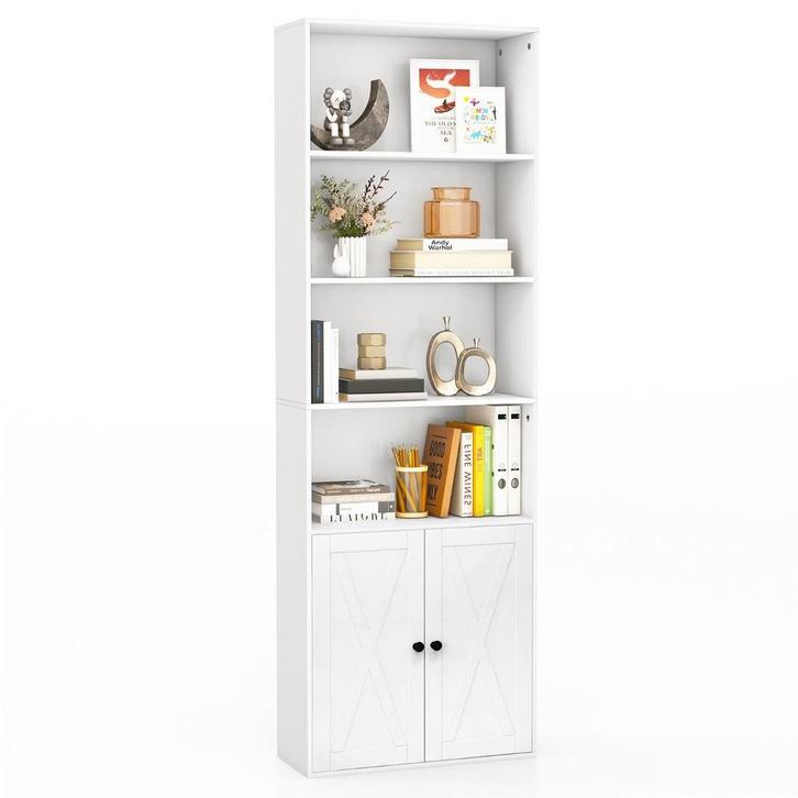 2dekans | Coast Vrijstaande Boekenkast - 6 Planken - 2-Deurs, Huis en Inrichting, Kasten | Boekenkasten, Zo goed als nieuw, Ophalen of Verzenden