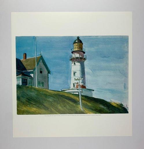 Edward Hopper - Light at Two Lights, 1927 - Artprint - 48 x, Antiek en Kunst, Kunst | Tekeningen en Foto's