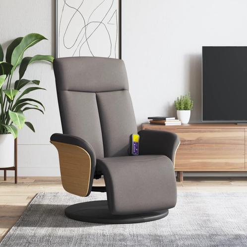 vidaXL Massagestoel verstelbaar met voetensteun stof taupe, Huis en Inrichting, Fauteuils, Nieuw, Verzenden
