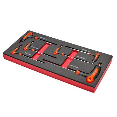 Zesdelige T- Torx set met kunststof handvat in soft foam, Doe-het-zelf en Verbouw, Gereedschapskisten, Ophalen of Verzenden