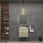 Badkamermeubelset Gliss Zeus 60 cm Licht Grijs Eiken, Ophalen of Verzenden, Nieuw, Bad