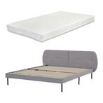 Gestoffeerd bed Porvoo met bedbodem en matras 160x200 cm gri, Verzenden, Nieuw