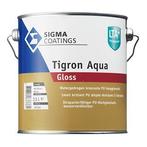 Sigma Tigron Aqua Gloss - Wit - 1 liter - Vergelijkbaar m..., Doe-het-zelf en Verbouw, Verf, Beits en Lak, Wit, Nieuw, Ophalen of Verzenden