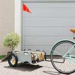 vidaXL Fietstrailer oxford stof en ijzer grijs, Fietsen en Brommers, Fietsaccessoires | Aanhangers en Karren, Verzenden, Nieuw