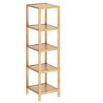 Bamboe staande opbergrek met 5 legplanken 140x33x33cm, Huis en Inrichting, Verzenden, Nieuw