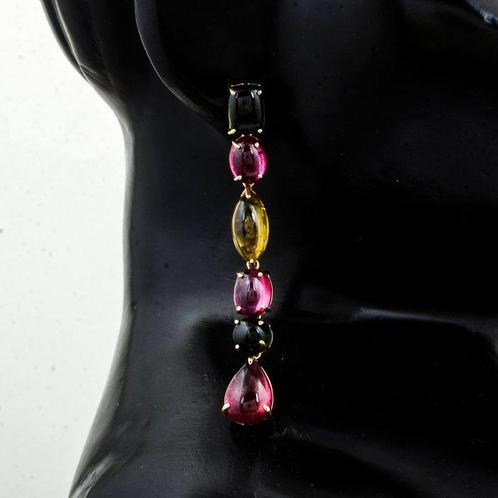 Oorbellen - 14 karaat Geel goud - 22.81ct. tw. Toermalijn, Sieraden, Tassen en Uiterlijk, Oorbellen